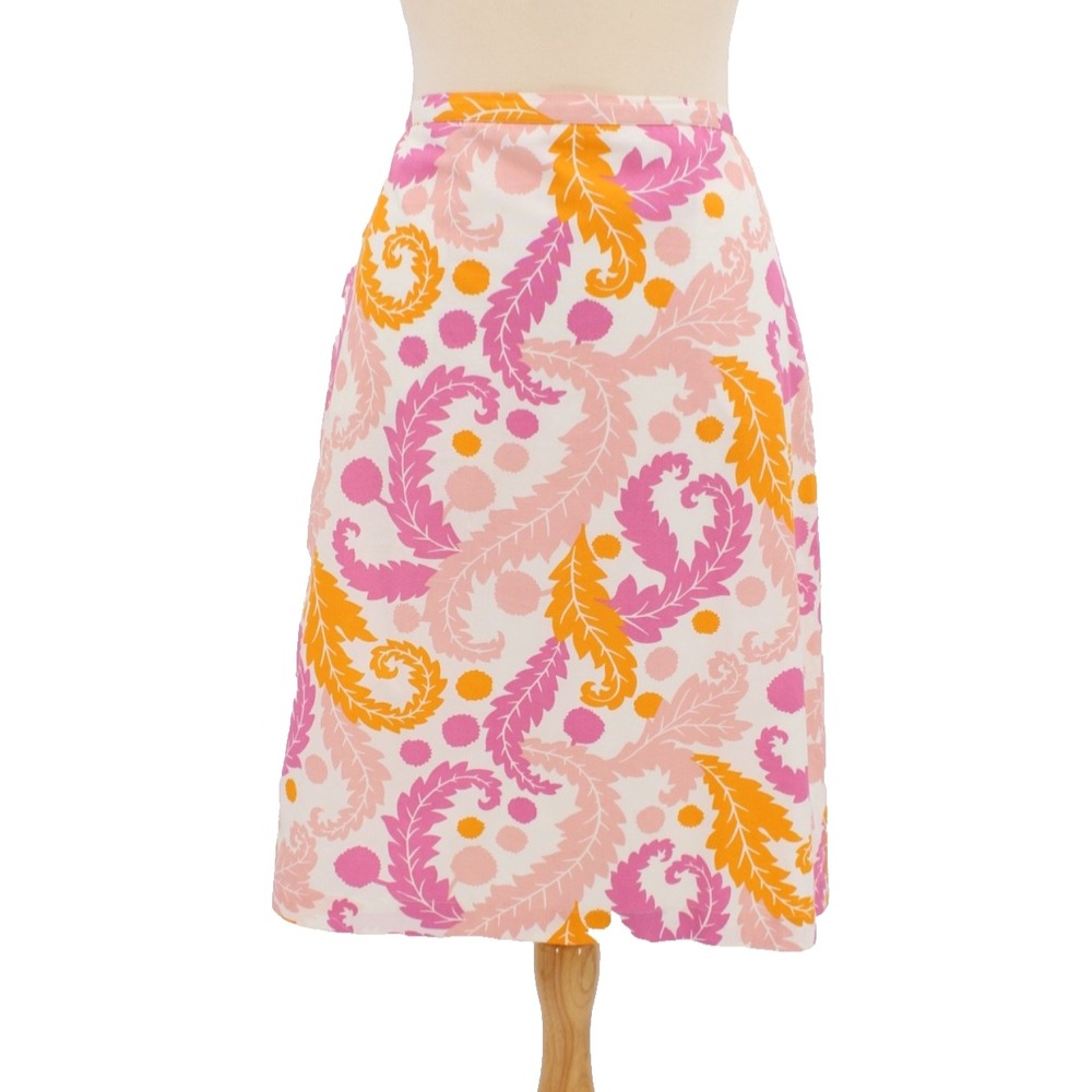 Boden Skirt size 10L A-Line Colorful Paisley Leaf Print Coastal Spring Artsy
